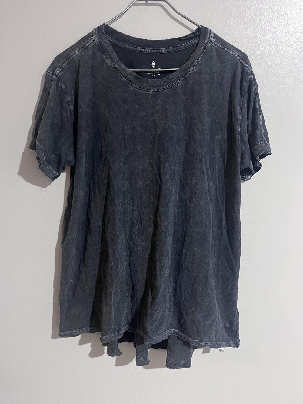 Permanent T-Shirt Womens XS Gray Tunic Embroidered Tagless 100% Cotton Casual